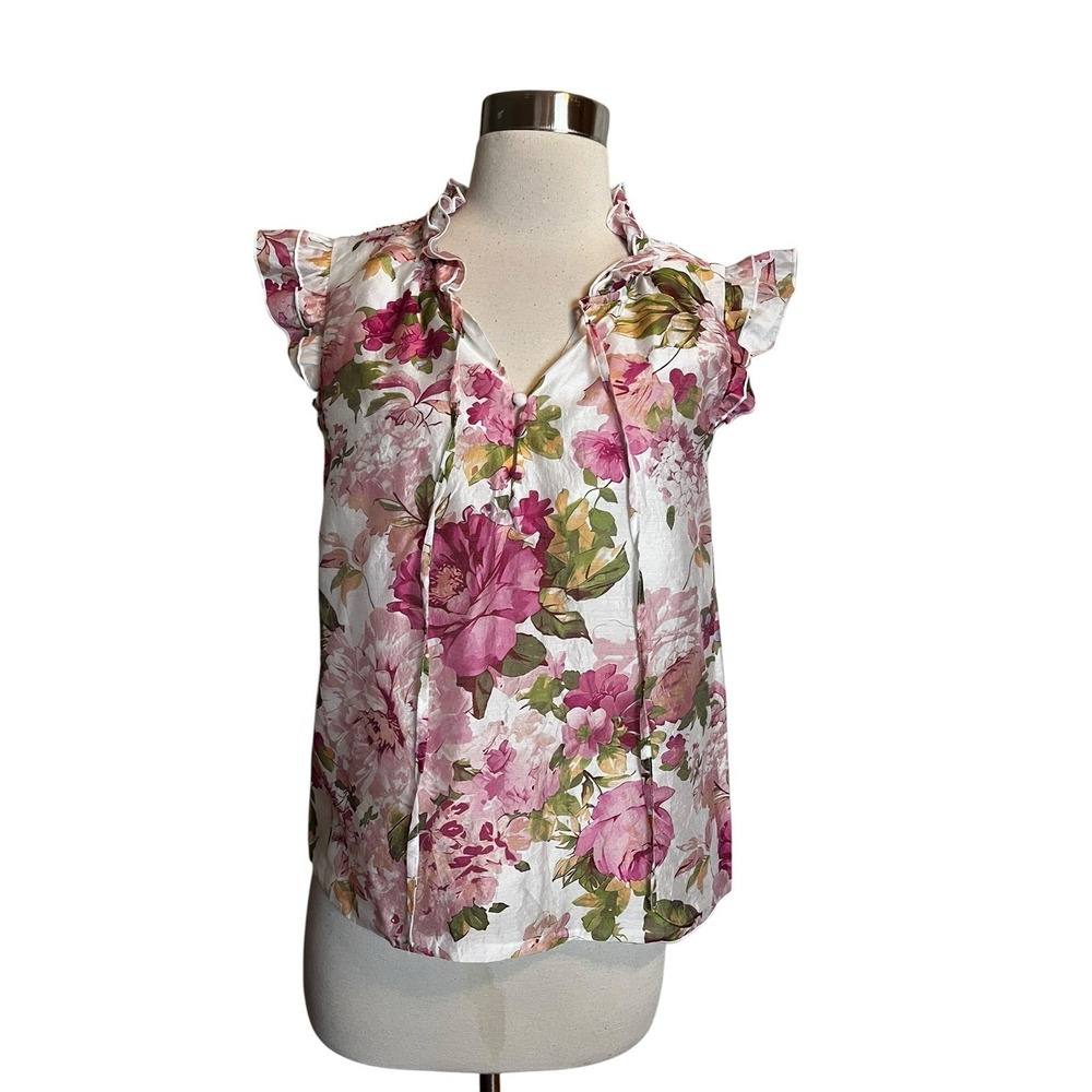 Bailey 44 Top Size Small Floral Sleeveless Blouse